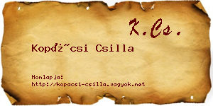 Kopácsi Csilla névjegykártya