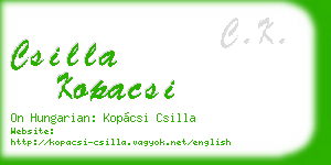csilla kopacsi business card