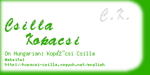 csilla kopacsi business card